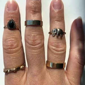 Lot of 5 Gold Rings Midi and Finger